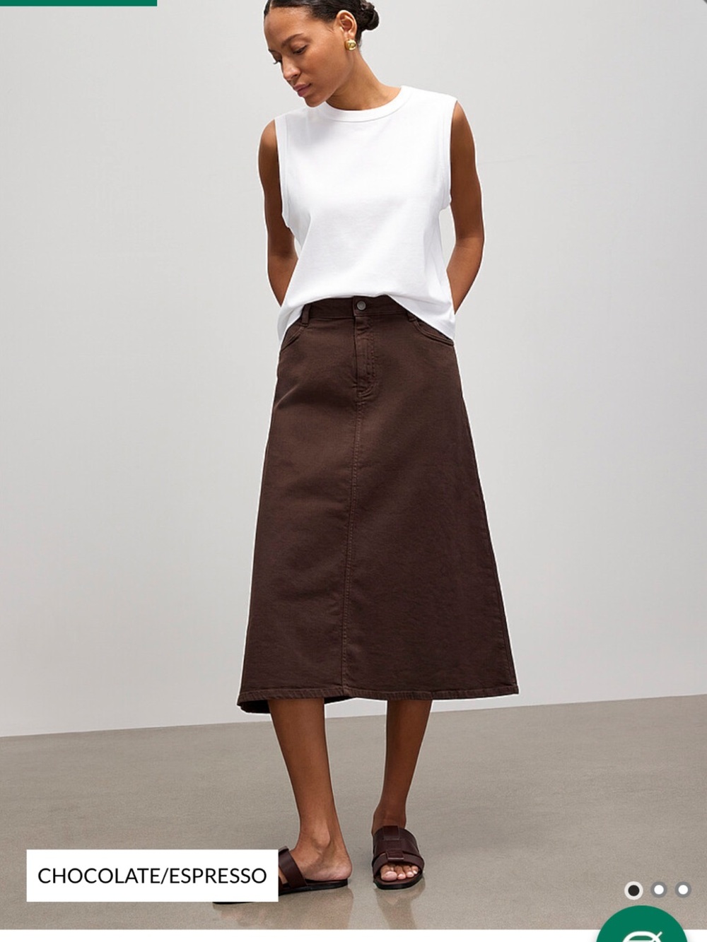 Simons Brown Midi Straight Skirt